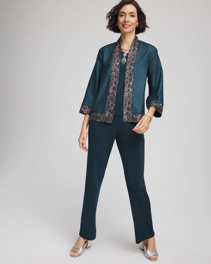 Chico's Deals - Travelers™ Collection Crystal Crushed Reversible Jacket Teal Shadow