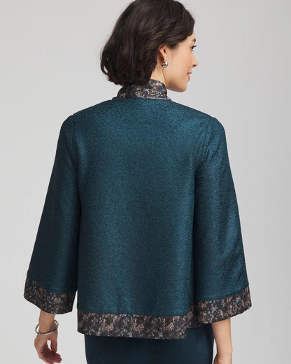 Chico's Deals - Travelers™ Collection Crystal Crushed Reversible Jacket Teal Shadow