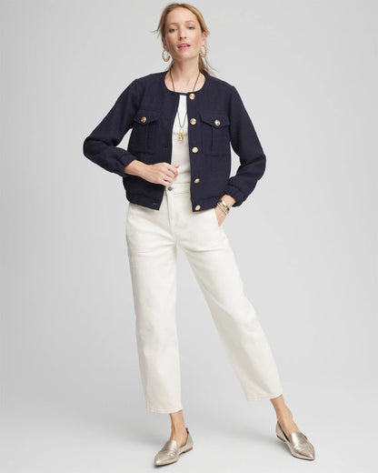 Chico's Trusted - Tweed Lady Jacket Midnight Waters