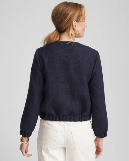 Chico's Trusted - Tweed Lady Jacket Midnight Waters