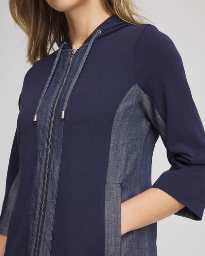 Chico's Special Offer - Zenergy® French Terry & Chambray Jacket Passport Blue