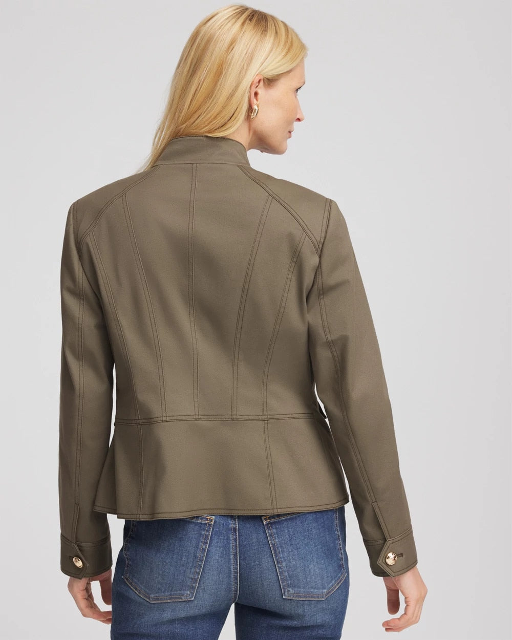 Chico's Trending - Peplum Field Jacket Nettle Leaf