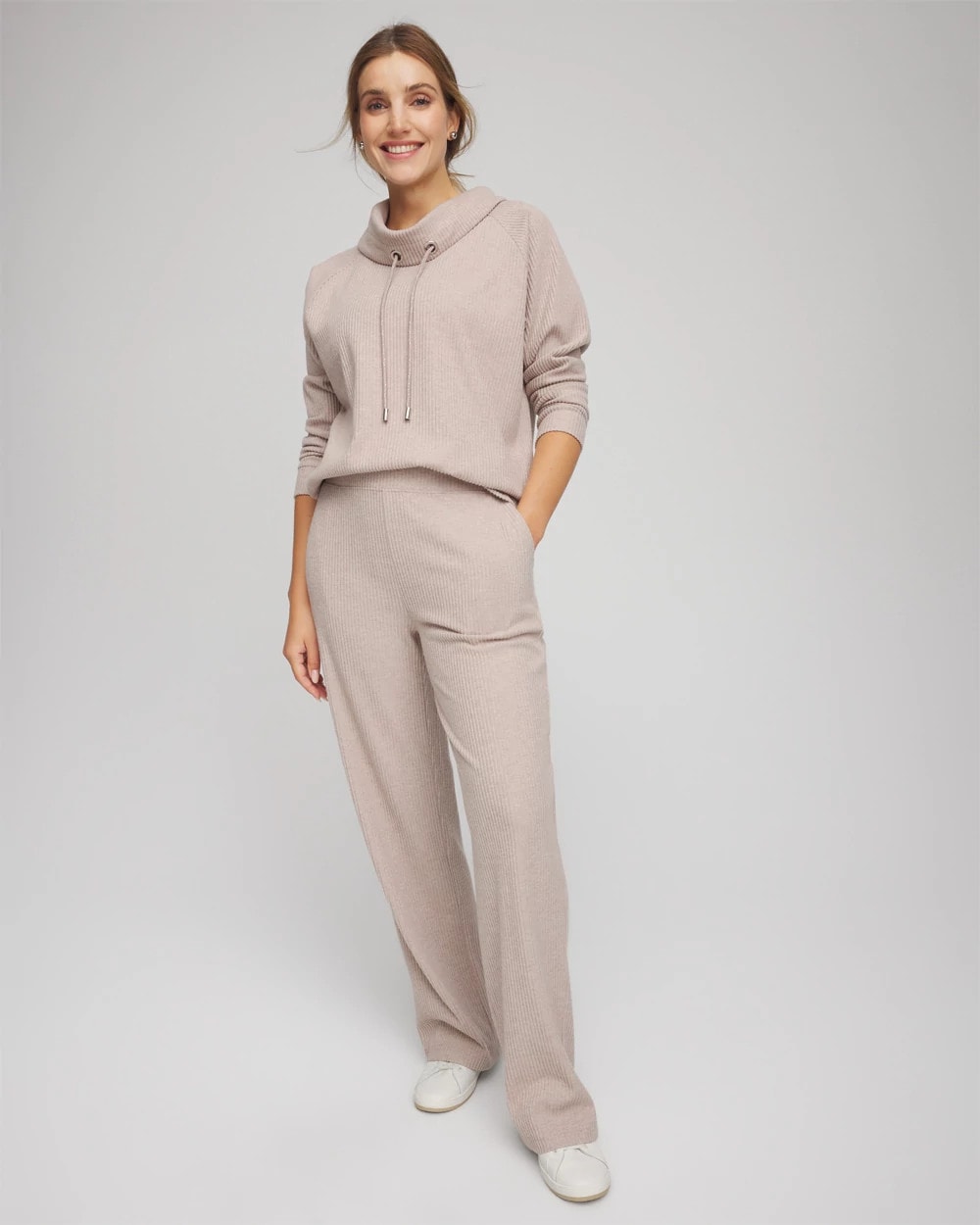 Chico's Quality - Zenergy® Brushed Ribbed Pants Light Taupe Heather