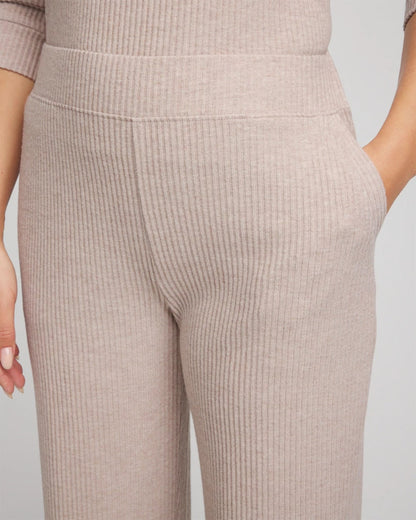 Chico's Quality - Zenergy® Brushed Ribbed Pants Light Taupe Heather