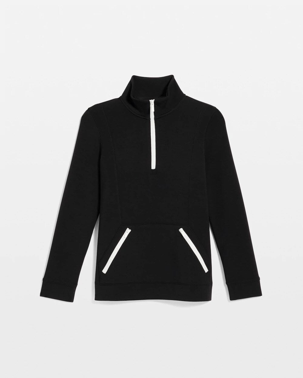 Chico's Premium - Zenergy® Soft Contrast Half Zip Pullover Black