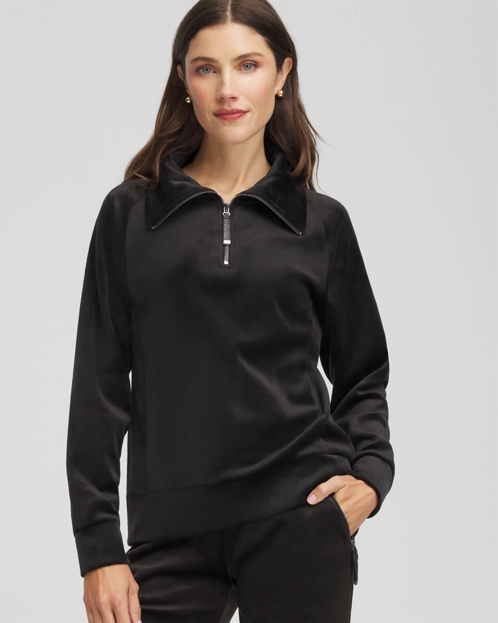 Chico's Trusted - Zenergy® Velour Pullover Black