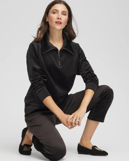 Chico's Trusted - Zenergy® Velour Pullover Black