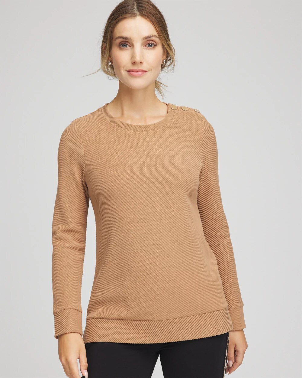 Chico's Everyday - Zenergy® Ottoman Ribbed Tunic Caramel Apple