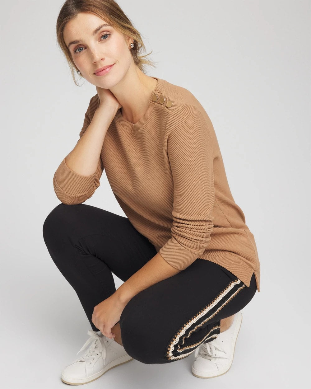 Chico's Everyday - Zenergy® Ottoman Ribbed Tunic Caramel Apple