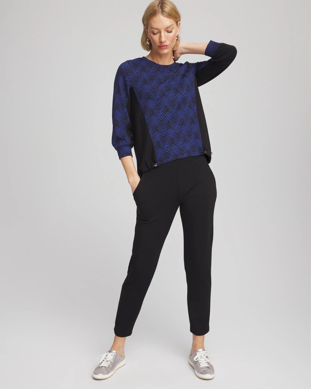 Chico's Sale - Zenergy® Jacquard Bungee Top Dark Harbor