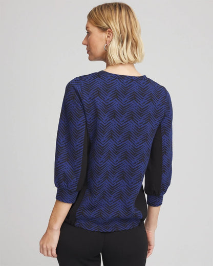 Chico's Sale - Zenergy® Jacquard Bungee Top Dark Harbor