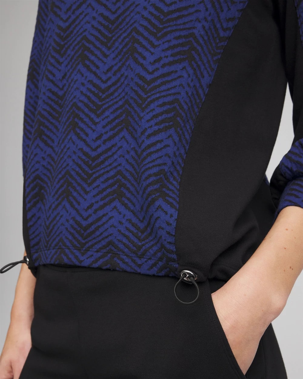 Chico's Sale - Zenergy® Jacquard Bungee Top Dark Harbor