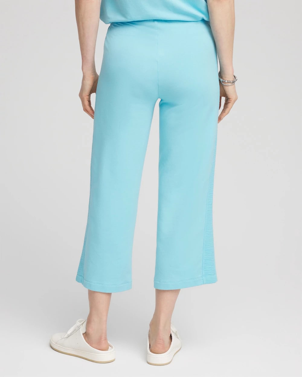 Chico's Value - Zenergy® French Terry Gauze-Inset Cropped Pants Paradiso Blue
