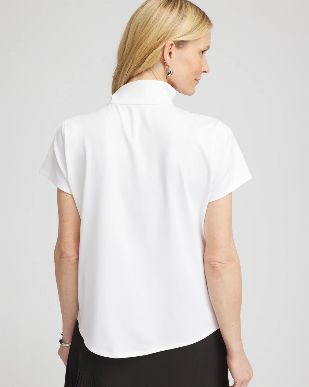Chico's Trusted - Zenergy® UPF Mockneck Short-Sleeve Top Alabaster