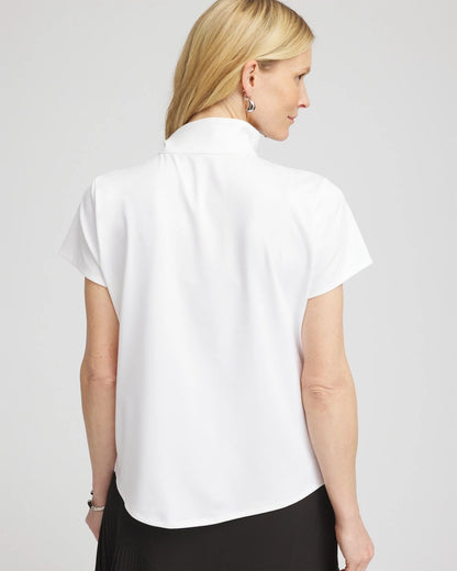 Chico's Trusted - Zenergy® UPF Mockneck Short-Sleeve Top Alabaster