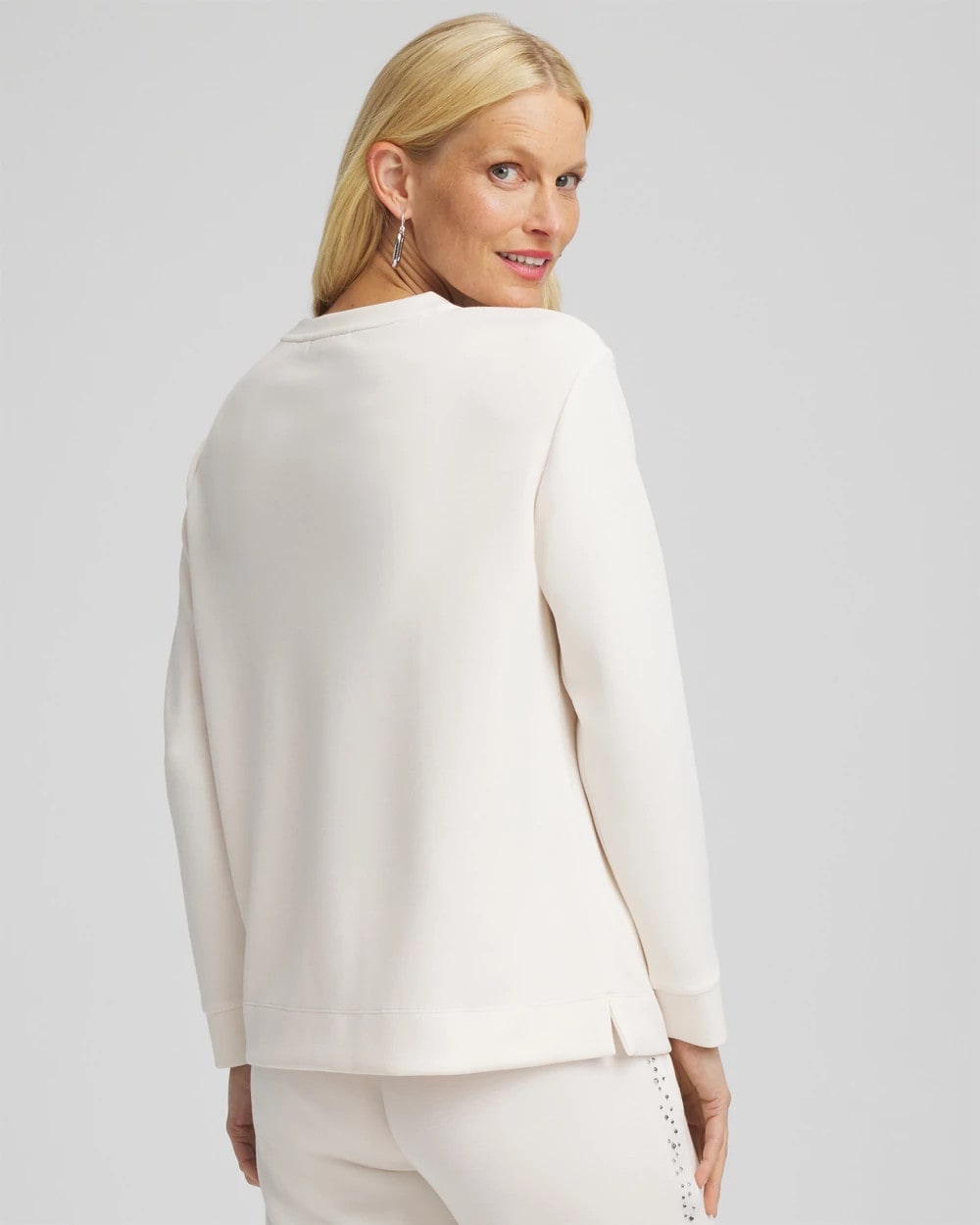 Chico's Smart Buy - Zenergy® Rhinestone Pullover Top English Cream