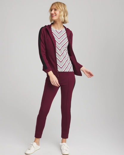 Chico's Special Offer - Zenergy® Soft Brushed Striped Top Deep Chianti