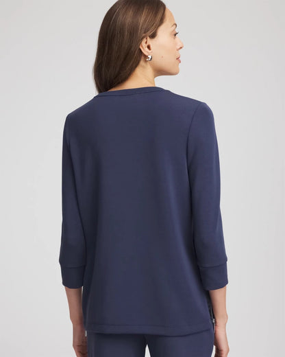 Chico's Best Seller - Zenergy® Satin-Trim Tunic Passport Blue