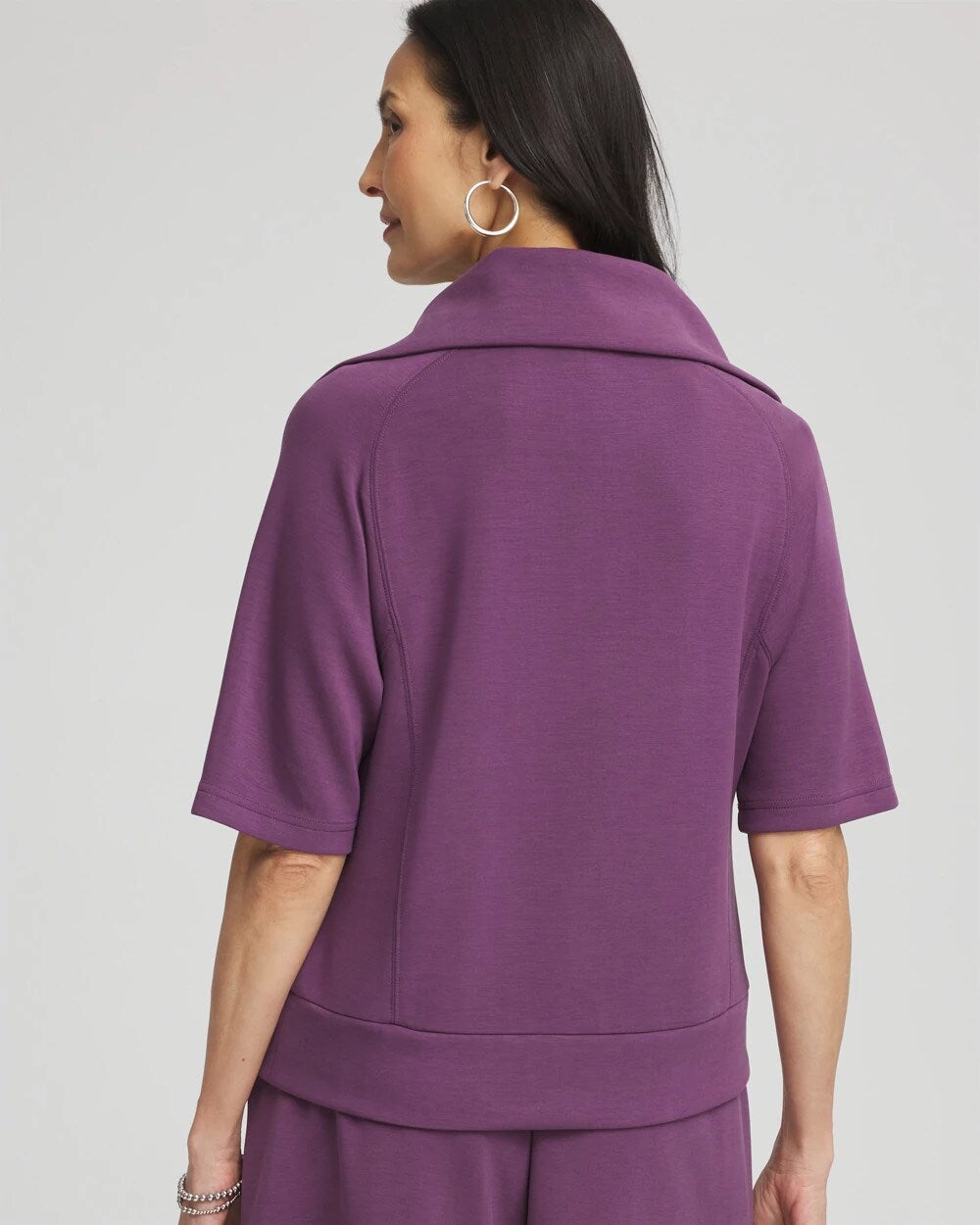Chico's Hot Sale - Zenergy® Soft Half-Zip Top Washed Grape