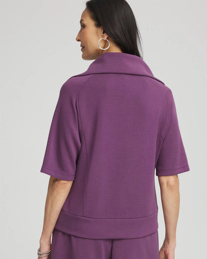 Chico's Hot Sale - Zenergy® Soft Half-Zip Top Washed Grape