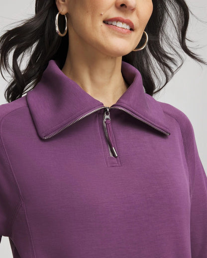 Chico's Hot Sale - Zenergy® Soft Half-Zip Top Washed Grape