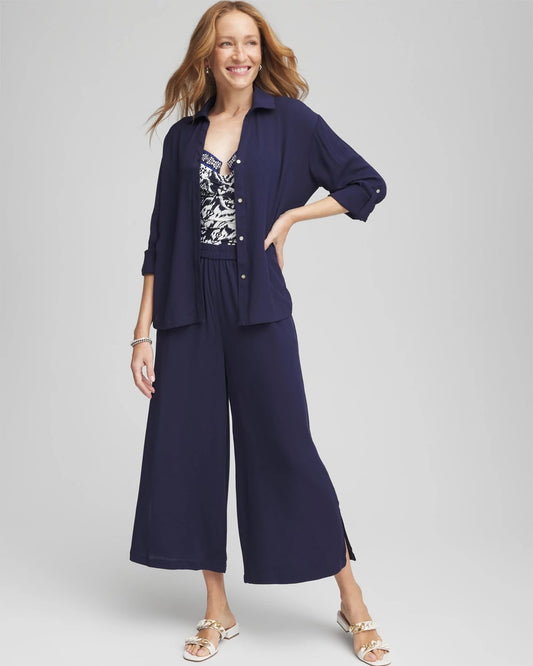 Chico's Classic - Chico's Beach Swimsuit Cover-Up Set Passport Blue