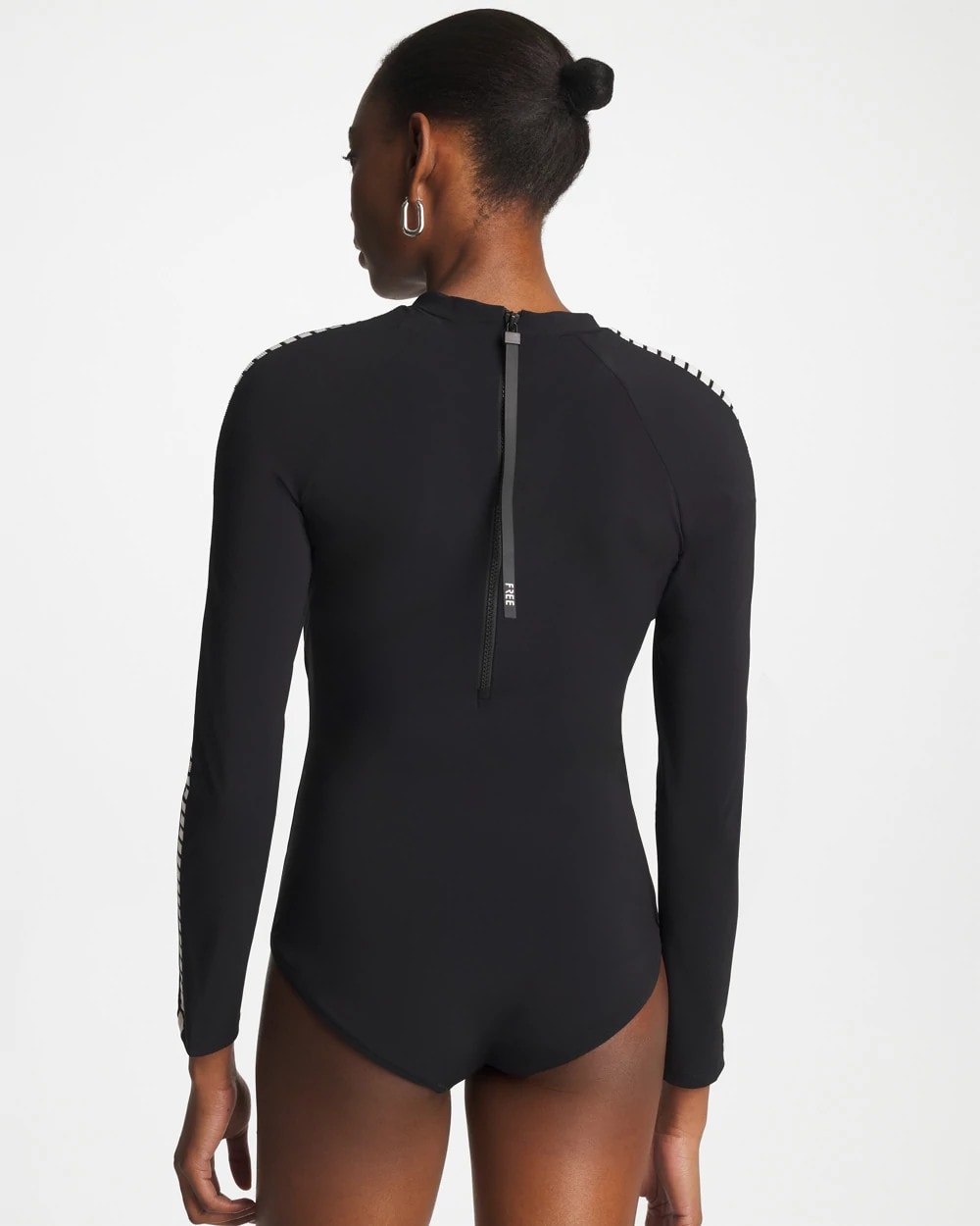 Chico's Premium - Gottex Coco Long Sleeve One Piece Black/White