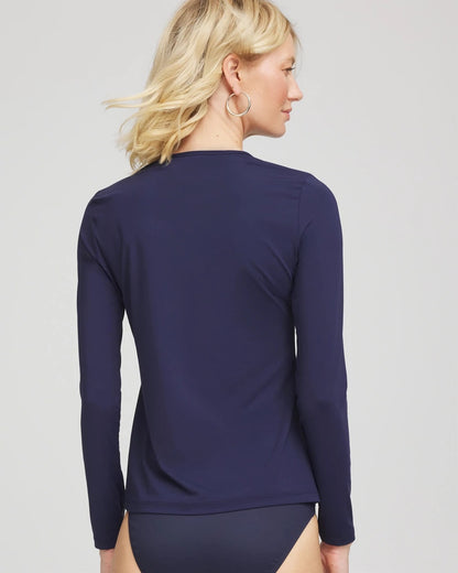 Chico's Exclusive - Gottex Long-Sleeve Swim Shirt Navy