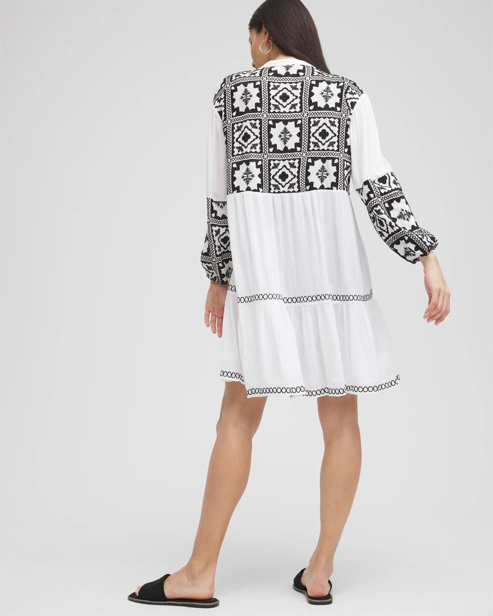 Chico's Premium - Eyelet Swim Dress Coverup Alabaster