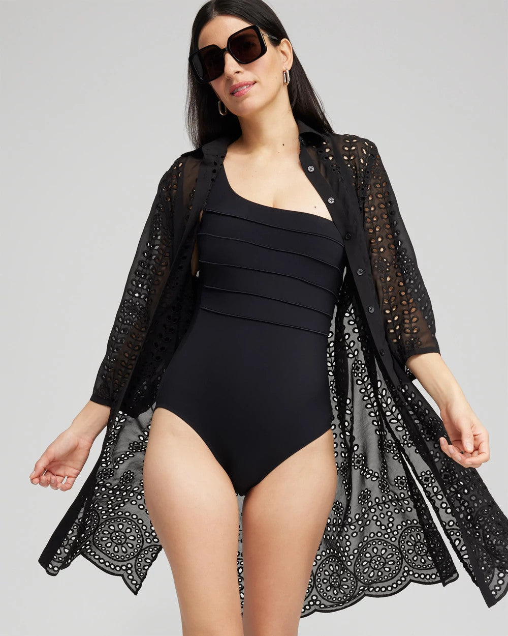 Chico's Smart Buy - Shirt Dress Swim Coverup Black