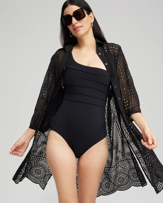 Chico's Smart Buy - Shirt Dress Swim Coverup Black