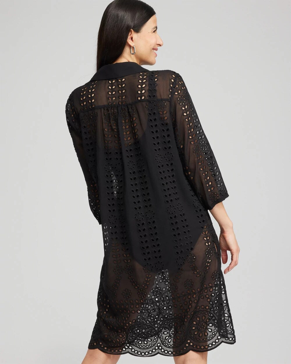 Chico's Smart Buy - Shirt Dress Swim Coverup Black