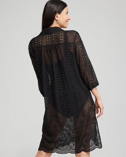 Chico's Smart Buy - Shirt Dress Swim Coverup Black