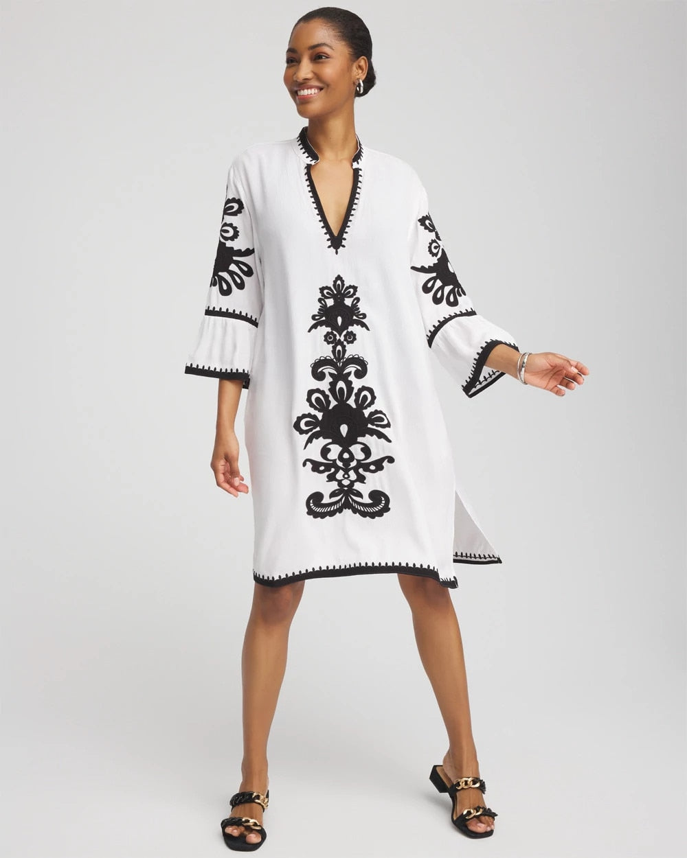Chico's Featured - Embroidered Beach Swimsuit Cover Up Alabaster