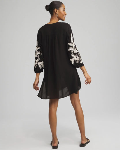 Chico's Signature - Embroidered Coverup Dress Black