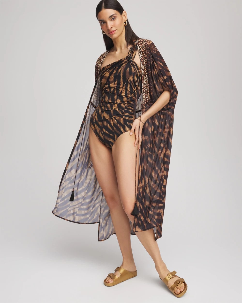 Chico's Sale - Miraclesuit® Raya De Safari Europa One-Piece Swimsuit Black/Brown