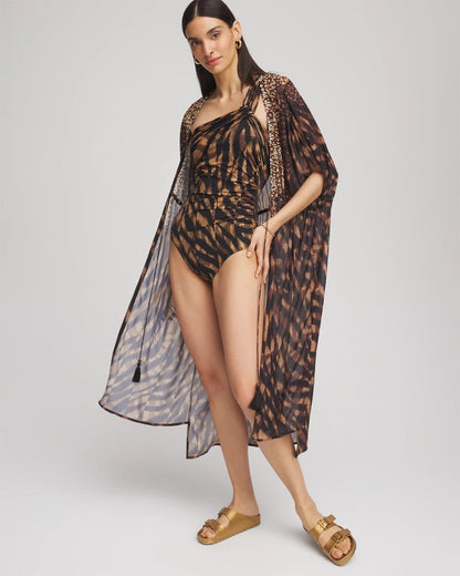 Chico's Sale - Miraclesuit® Raya De Safari Europa One-Piece Swimsuit Black/Brown