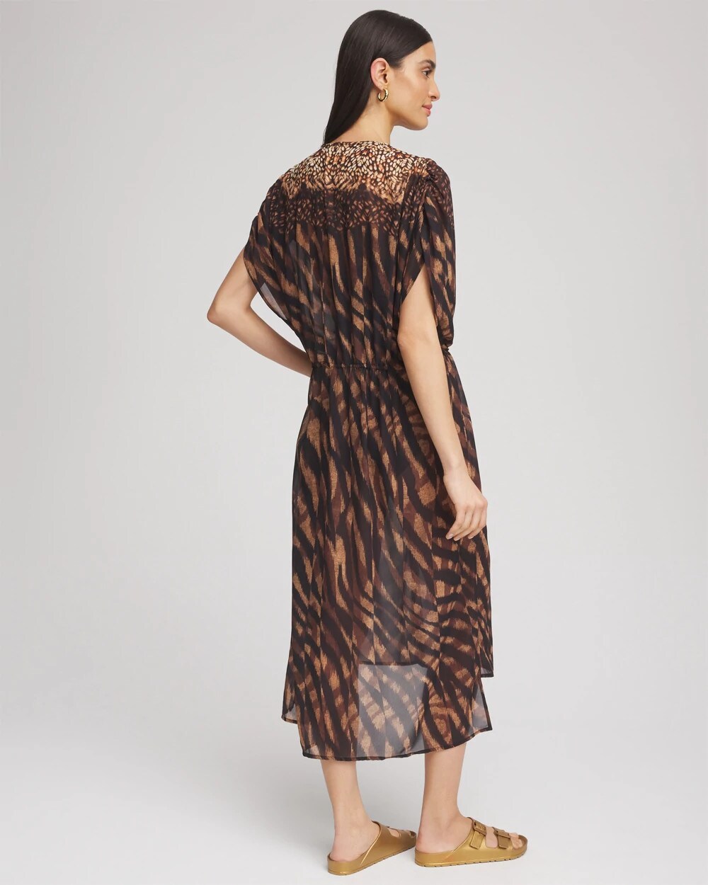 Chico's Hot Sale - Miraclesuit® Raya De Safari Kimono Cover-Up Black/Brown