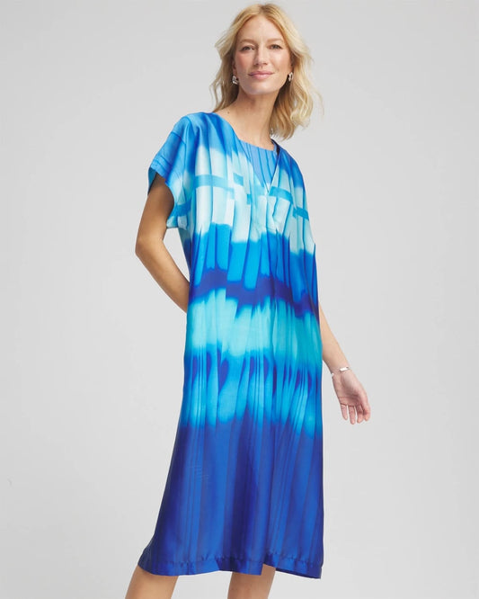 Chico's Exclusive - Gottex Golden Hour V-Neck Dress Cover-Up Blue Multi