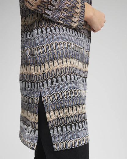 Chico's Great Value - Travelers™ Knit Chevron Open-Front Cardigan Canyon Blue