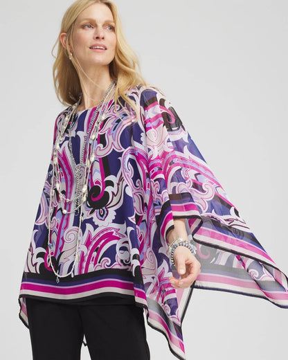 Chico's Value - Travelers™ Paisley Chiffon Layered Top Purple Clover