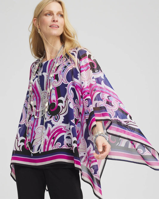 Chico's Value - Travelers™ Paisley Chiffon Layered Top Purple Clover