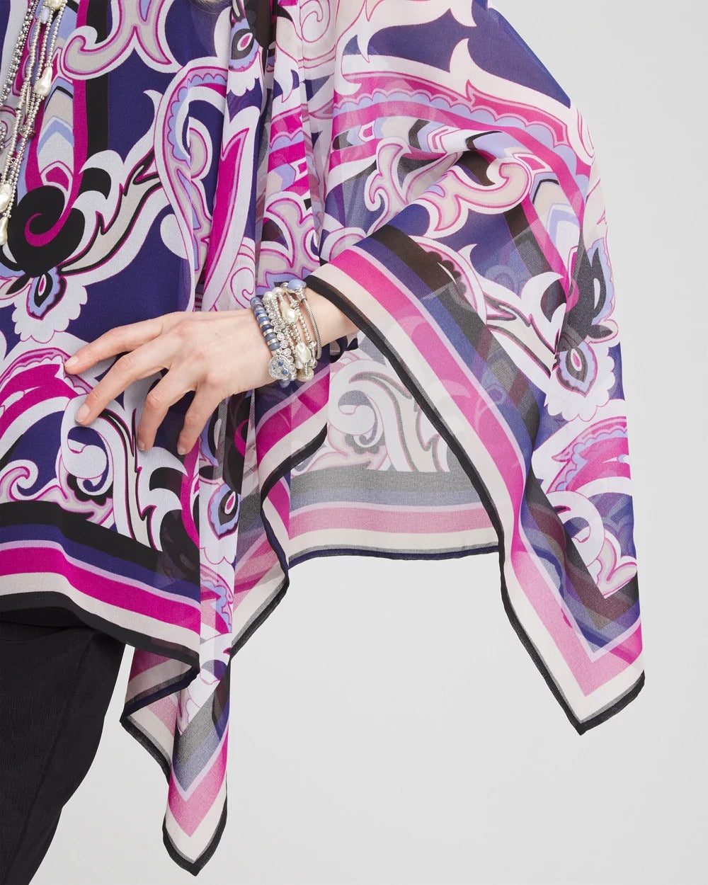 Chico's Value - Travelers™ Paisley Chiffon Layered Top Purple Clover