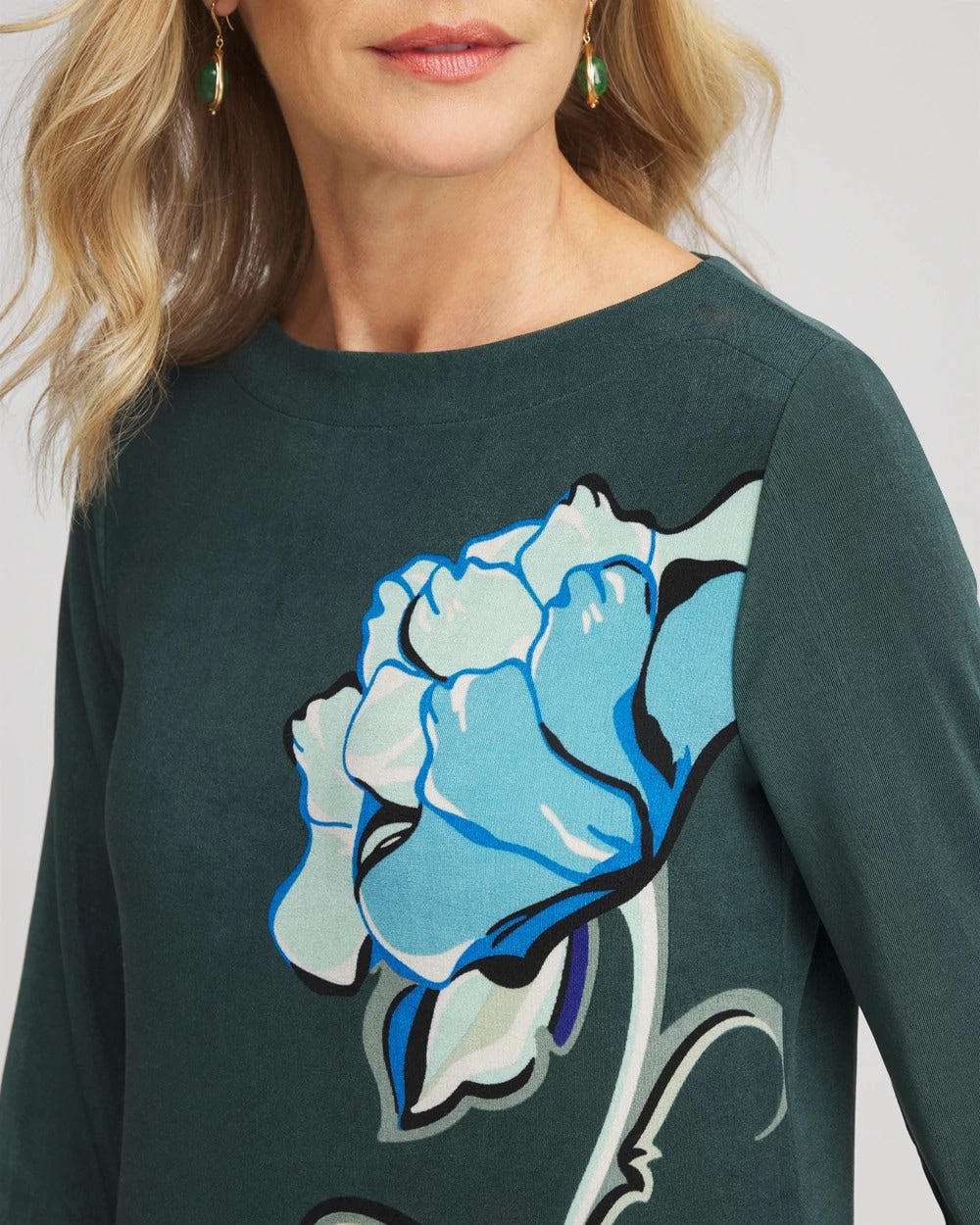 Chico's Trending - Travelers™ Artisanal Boatneck Tunic Darkest Spruce