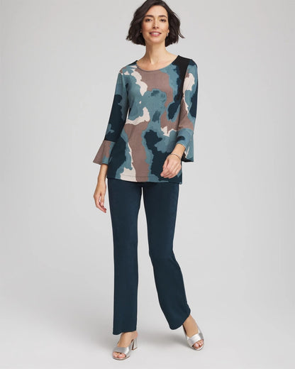 Chico's Trusted - Travelers™ Crystal Flounce Sleeve Tunic Teal Shadow