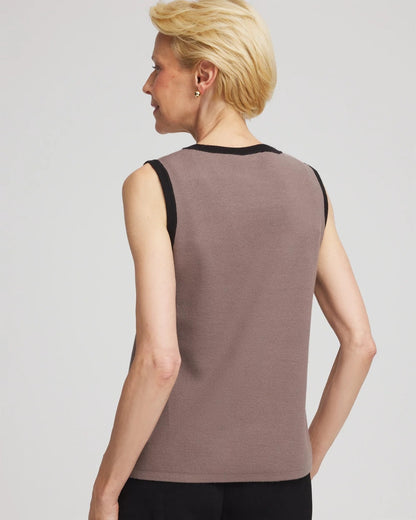 Chico's Special Offer - Travelers™ Tipped Sweater Tank Deep Taupe