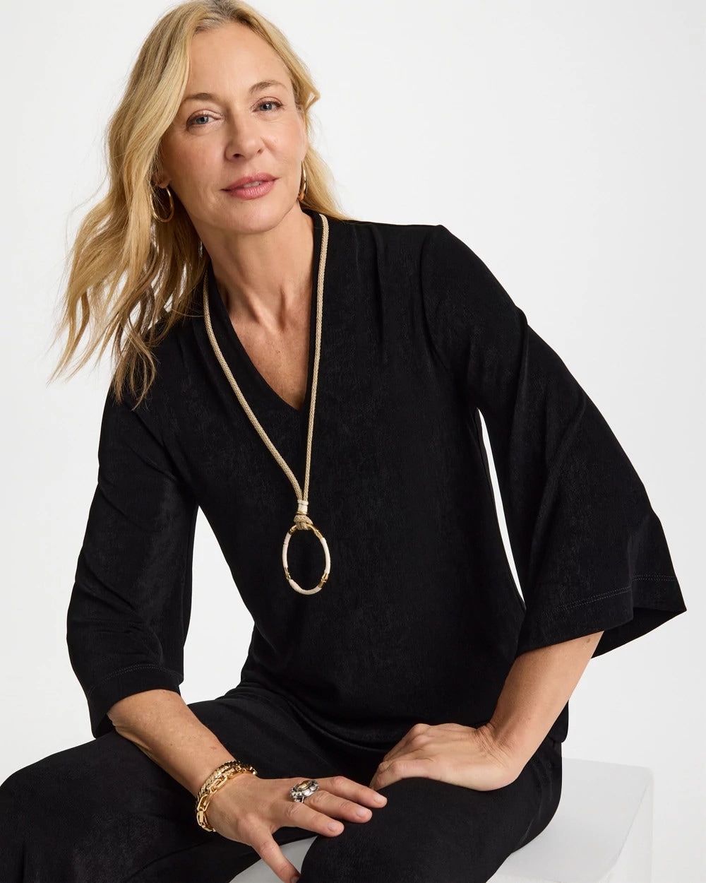 Chico's Deals - Travelers™ V-Neck Kimono Top Travelers Black