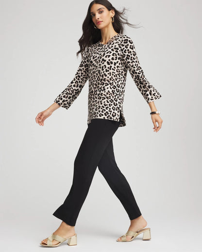 Chico's Sale - Travelers™ Animal-Print Lattice Top Deep Taupe