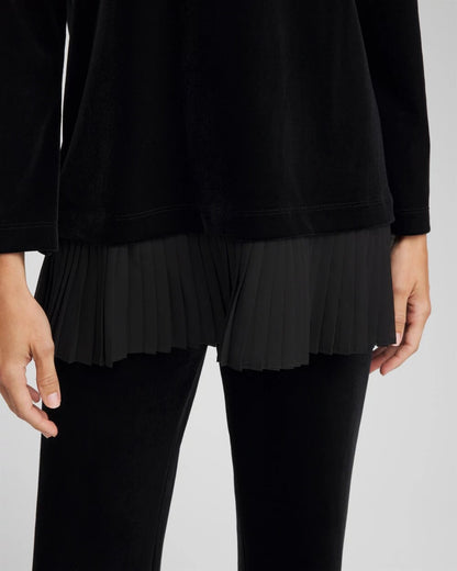Chico's Essential - Travelers™ Chiffon Hem Velvet Tunic Travelers Black
