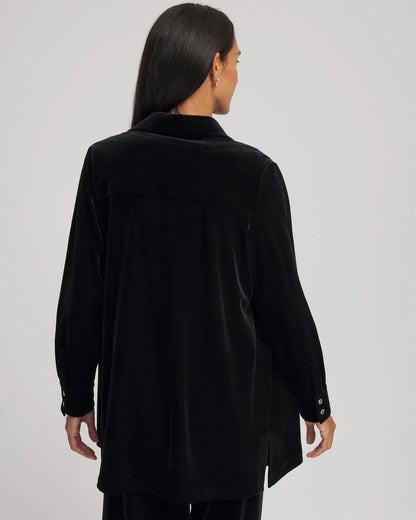 Chico's Discount - Travelers™ Velvet Button-Down Shirt Travelers Black